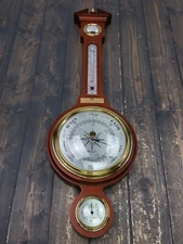 Wood 29" Tall Airguide Wood Barometer Compensated Thermometer with Intel Plaque