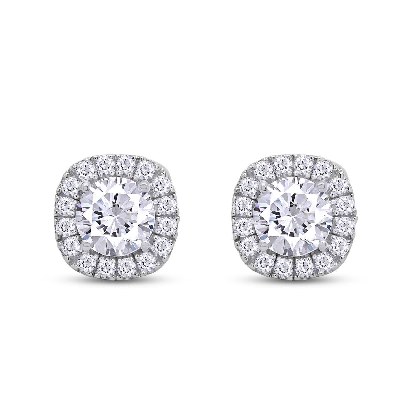 1.5ct Lab Created Moissanite Halo Stud Earrings in 10K Solid Gold | eBay