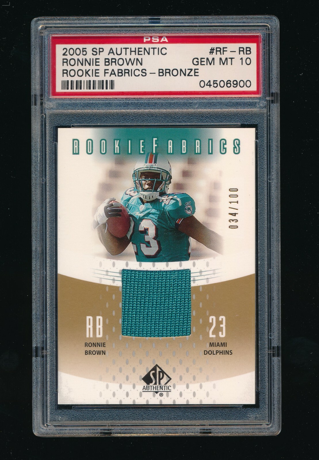 Ronnie Brown SP Authentic Rookie Fabrics Bronze #RFRB Base