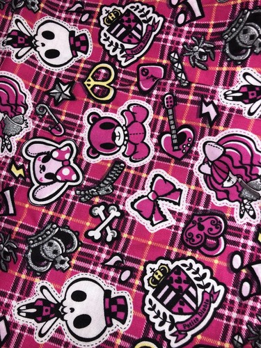 Petite Diable Anime Plaid Pink Fabric Cosmo Textile Sold by the Yard Cotton - Picture 3 of 6
