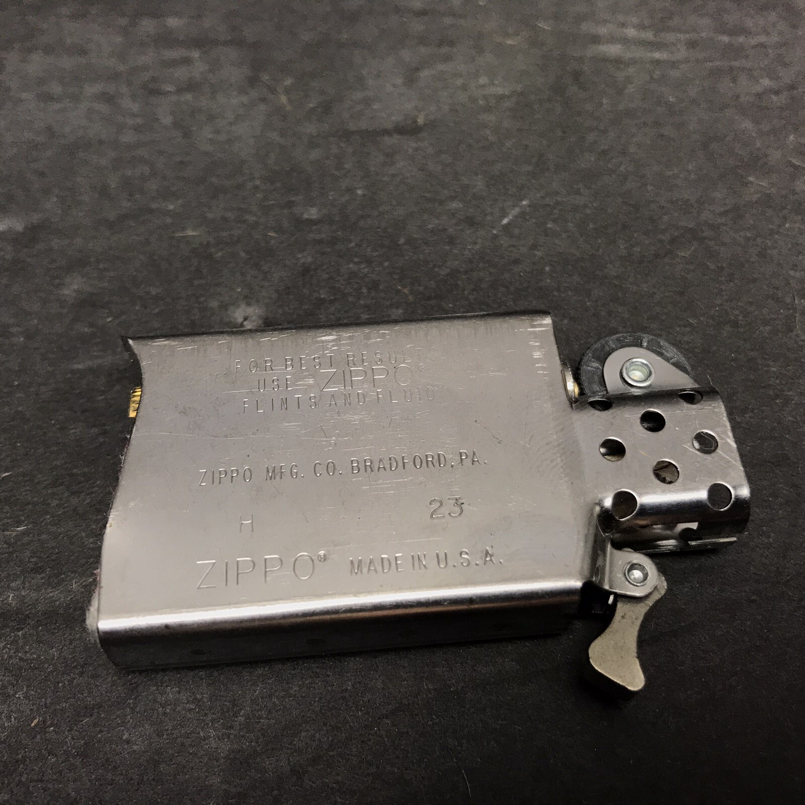 Vintage Zippo Slim Venetian Scroll 1979 New Insert Chrome Lighter Engraved