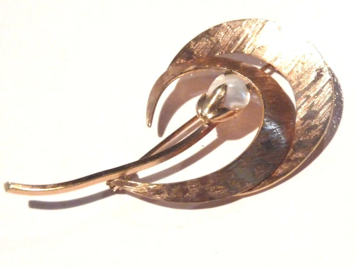 Broche Barrette Ancienne (antique) En Quartz Vert Et Perle - Bijou Vintage - Occasion