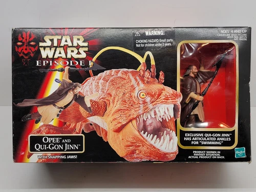 VTG 1998 Hasbro Star Wars Opee & Exclusive Qui-Gon Jinn Figure Sealed New NIB