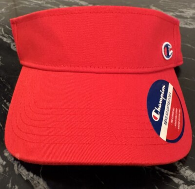 Champion Red Adjustable Visor Nice Logo OSFA NWT
