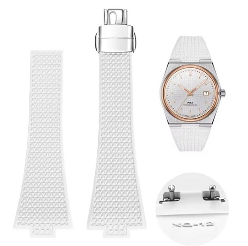 Rubber Watch Strap For Tissot PRX 40mm / 35mm Powermatic 80 Deployant Clasp - Bild 10 von 26