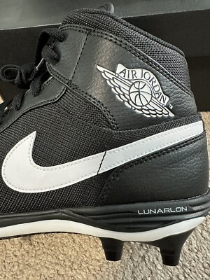 NIKE AIR JORDAN‎ 1 Mid TD Football Cleats Mens Size 9.5 Black White AR5604-001 NEW Nike Air Jordan 1 Mid TD Football Cleats AR5604-001 Mens  main image 2