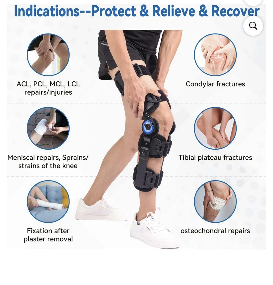 Rodillera Orthomen ROM con bisagras estabilizador postoperatorio ACL MCL PCL recuperación de lesiones Foto 2 de 4