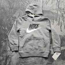 Nike Grey Boy's Club Fleece Pullover Hoodie 86G703-GEH 110-116 CM 5-6yrs Size 6