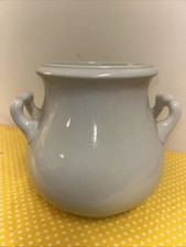 Antique Ironstone Wm Adams Tunstall White Sugar Bowl NO LID Vase 5.5” Handles