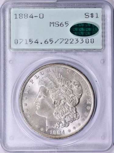 1884-O Morgan Silver Dollar PCGS MS-65 CAC OGH (1st Gen) Rattler 7223300