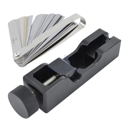 Universal Spark Plug Gap Tool Gapper & 32 Blades Steel Feeler Gauge Red Black - Foto 50 di 50