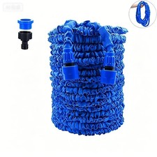 100FT HEAVY DUTY EXPANDABLE GARDEN HOSE FLEXIBLE PIPE 7 PATTERN SPRAY GUN WATER