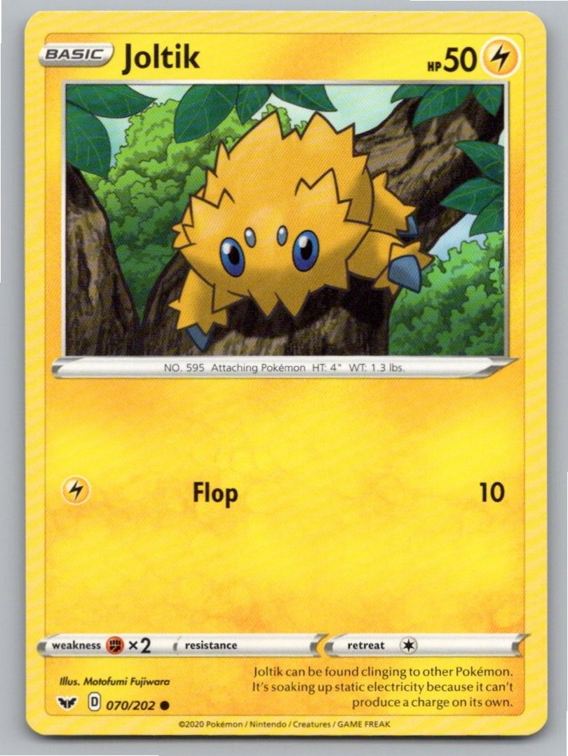 2020 POKEMON JOLTIK SWORD & SHIELD 070/202 C NM A60506 FREE S&H