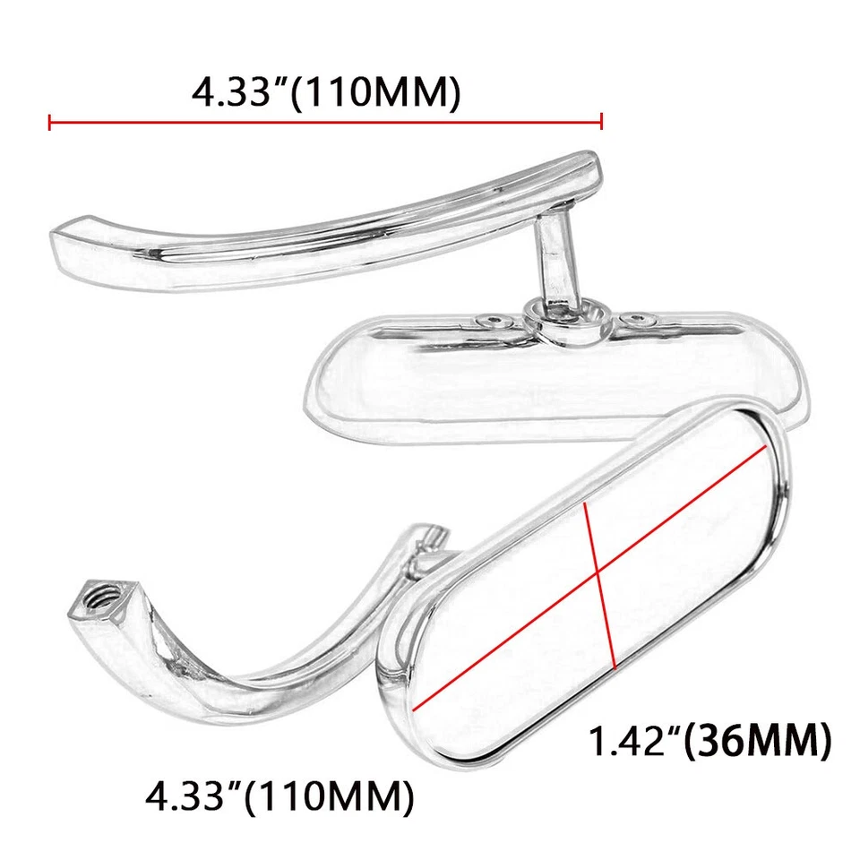 Mini espejo retrovisor ovalado negro para motocicleta para Harley Davidson V ROD VROD VRSCF Foto 2 de 4