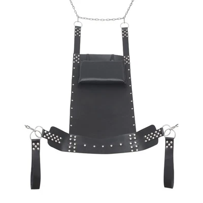 FOND OF MILITARY Adult Sex Sling Swing Real Leather with Stirrups Mountable & Comfortable Seat
