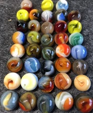 Lot of 35+ JABO, Inc. Classic Vintage Marbles c. 2000-2008  5/8"+/- /NM+/M Look!