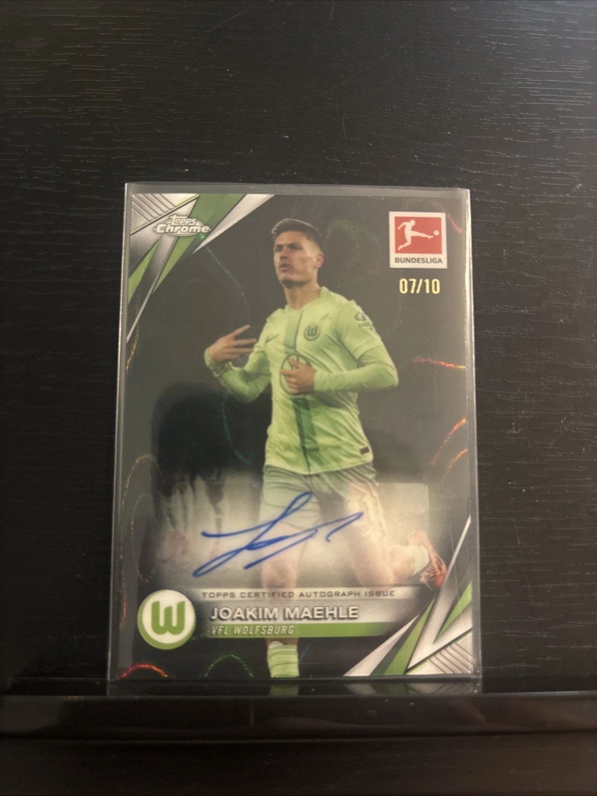 JOAKIM MAEHLE 2024 TOPPS CHROME BUNDESLIGA BLACK LAVA AUTO 7/10