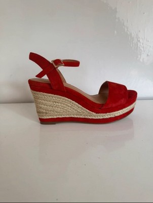 Minelli Keilsandaletten Damen Gr. 36 Neu Rot Veloursleder