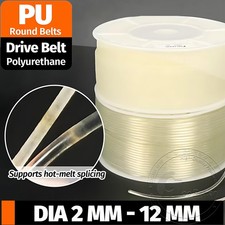 PU Solid Round Belts Polyurethane Drive Belts Smooth/Rough Surface Dia 2mm-12mm