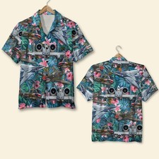 Military Aircraft and Floral Pattern Hawaiian Shirt Summer Gifts