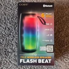 Coby Flash Beat Wireless Speaker - Black with Multicolor Light LOUD Portable