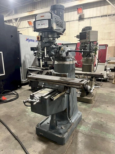 USED 9" X 42" KBC VERTICAL KNEE MILL WITH 2-AXIS READOUT BRIDGEPORT