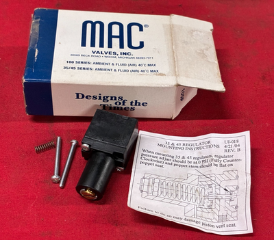 #ad MAC VALVES INC. 35A 00L 0 120 PSI SLOTTED STEM PRESSURE REGULATOR $15.00