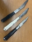 Lot Of 3 Vintage Coke Bottle Hunter Pocket Knives Aerial KaBar Edw. K. Tryon
