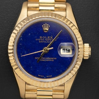 Rolex Datejust 69178 Präsident Fluted Gehäuse 26mm Lapis Zifferblatt Uhr