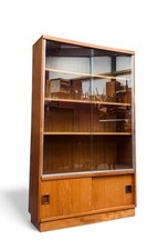 MINTY OF OXFORD TEAK BOOKCASE DISPLAY CABINET MID CENTURY C1960 SUPERIOR QUALITY