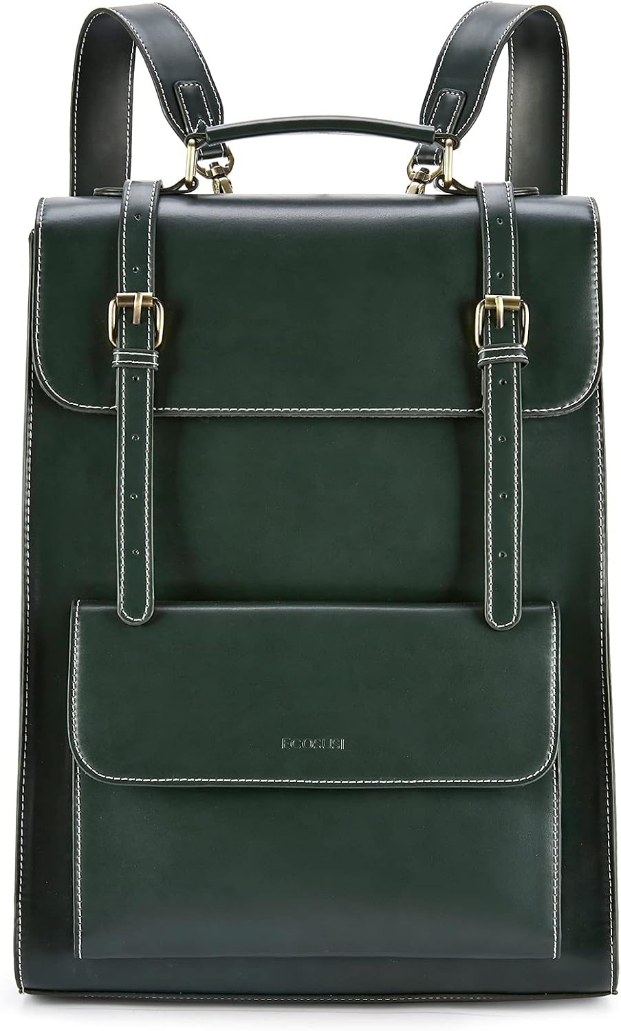 Laptop Backpack for Women PU Leather Backpack Vintage for Laptop 15.6 I - Thumbnail 1