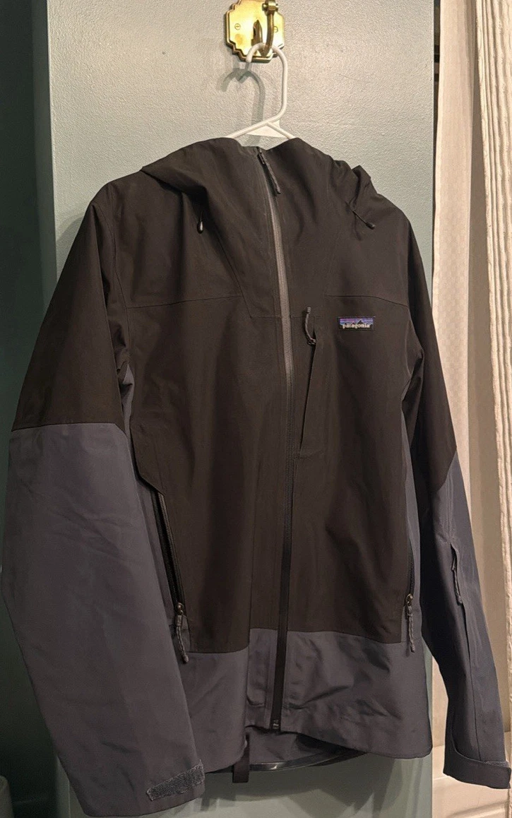 Patagonia Men's Storm Shift Black Gray Hooded Ski Jacket | Small | Gore-Tex