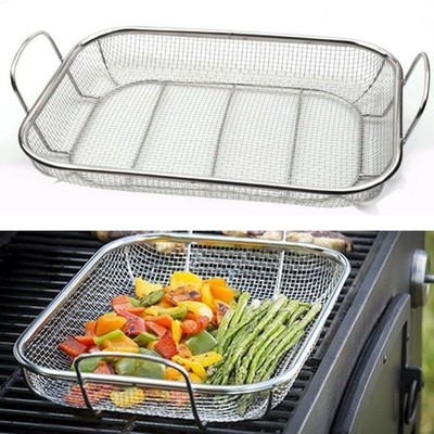 Heavy-Duty Vegetable Grill Basket - 15x11 Inch For Perfectly Grilled Veggies!