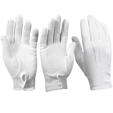 100 Cotton White Parade Marching Band Gloves Tuxedo Waiter Formal Wear