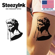 SteezyInk temporary tattoo Sculpted sorrow last upto 2 weeks 4 x 4 inch