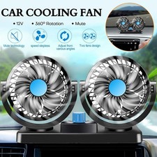 12V Dual Head Car Cooling Fan Automobile Vehicle Fan Dashboard Rotating Air Fan