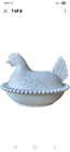 Vtg Indiana Milk Glass White  Depression Glass Hen on Nest 7" No Cracks Or Chips