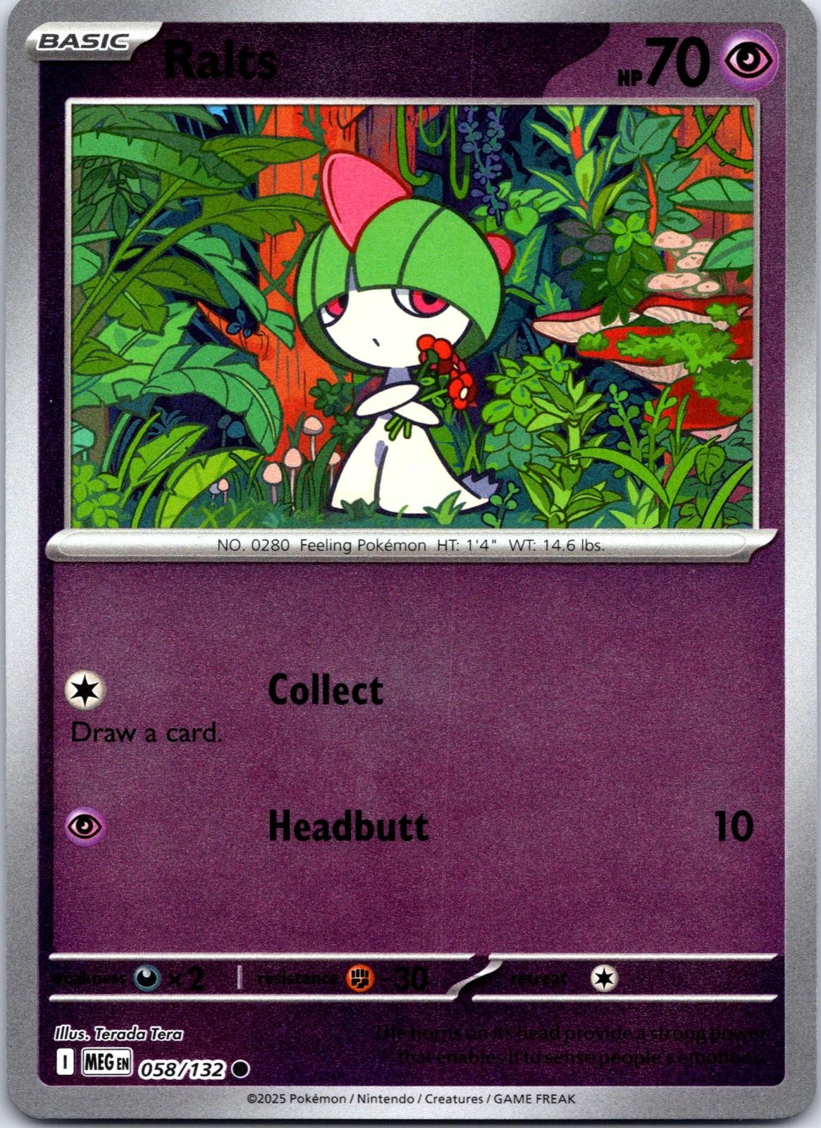 Ralts 058/132 Common Mega Evolution Pokemon Reverse Holo NM