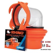 RhinoFlex Clear RV Sewer Hose Elbow w/4-in-1 Adapter -Made in the USA One Size
