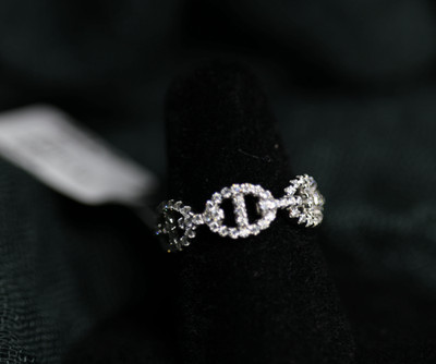 0,81 ct Moissanit Kreis Ring 925 Sterlingsilber Größe 6 Designer inspiriert