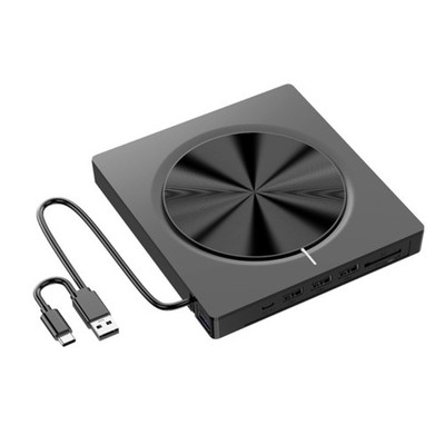 Portable USB3.0 Type C External CDs/DVDs Drive with Multiple Card Reader and 4
