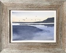 Framed Original Watercolor Landscape Painting Lowcountry S.C. 7.5x9.5 Signed