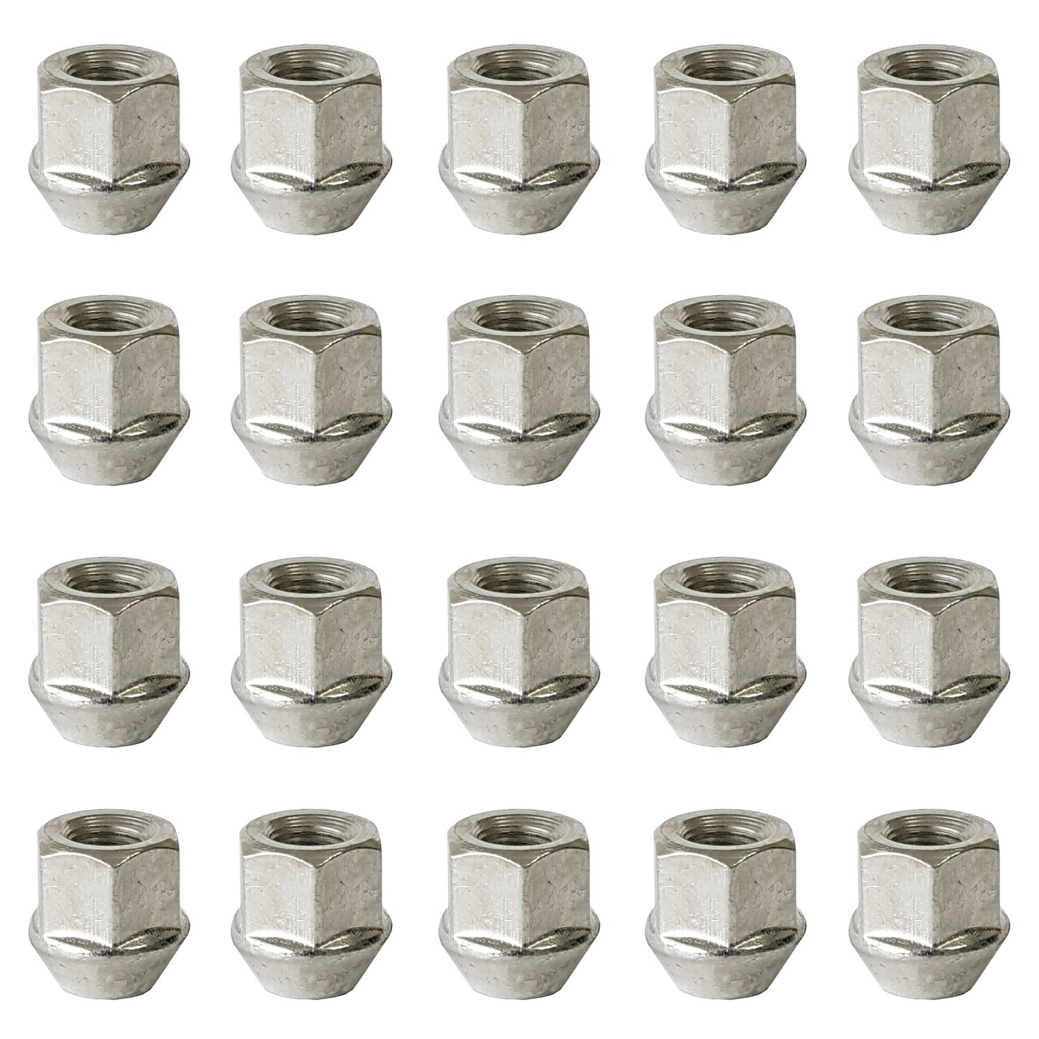 20 Wheel Nuts tapered 60° M12x1.5 24mm chrome for Mitsubishi ASX I ASX I 4x4 Att