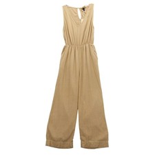 Universal Thread Linen Blend Jumpsuit Medium Sleeveless Wide Leg Cut-out Back M
