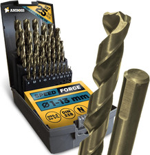 25X Spiralbohrer Speed Force 1-13 Mm (Set) - HSS-G DIN 338 Für Stahl, Baustahl, 