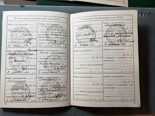 Tarjeta de registro URSS de un miembro del Partido Comunista de la URSS - Imagen 13 de 18