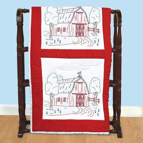 Jack Dempsey Quilt Blocks 18X18 W BARN, White - Picture 2 of 3