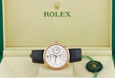 Rolex Cellini Date 39mm, Silver Guilloche Dial - 18kt Rose Gold on Strap, 50515 4