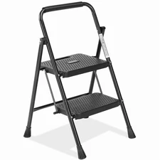 2 Step Ladder, Step Stool for Adults,2 Step Ladder Folding Step Stool 