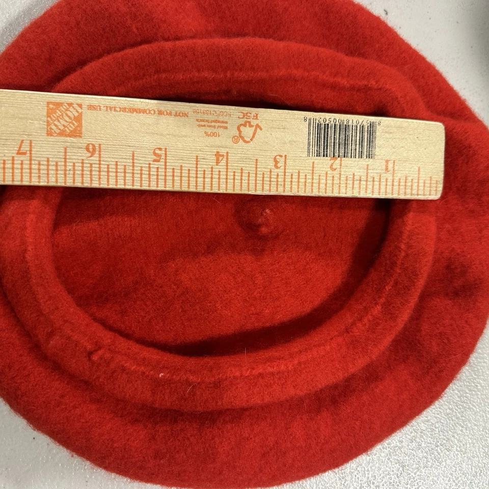 Boina de lana francesa sombrero rojo lindo vintage Foto 3 de 4